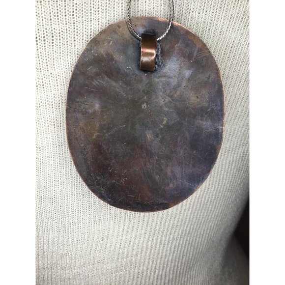 Old Viracocha Sterling Silver and Copper Pendant with SS Chain Peru 26g - Picture 3 of 11